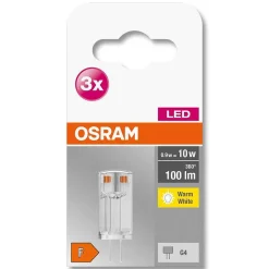 Osram Led Base Pin Set De 3 Ampoules G4 0,9 Watt 2700 Kelvin 100 Lumen
