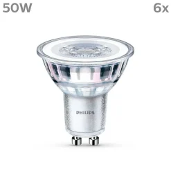 Philips Classic Lot De 6 Led Gu10 4,6 Watt 4000 Kelvin 390 Lumen
