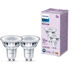 Philips Classic Lot De 2 Led Gu10 3,5 Watt 4000 Kelvin 275 Lumen