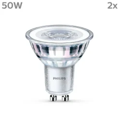 Philips Classic Lot De 2 Led Gu10 4,6 Watt 4000 Kelvin 390 Lumen