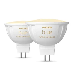 Philips Hue Lot De 2 Led Gu5.3 6,3 Watt 2000-6500 Kelvin 400 Lumen
