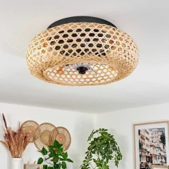 Plafonnier 50 Cm Bauro Noir, 4 Lumieres, Telecommandes