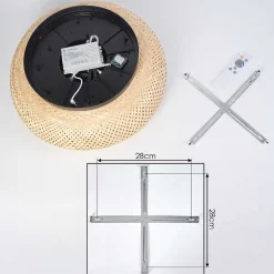 Plafonnier 50 Cm Bauro Noir, 4 Lumieres, Telecommandes