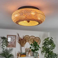 Plafonnier 50 Cm Bauro Noir, 4 Lumieres, Telecommandes