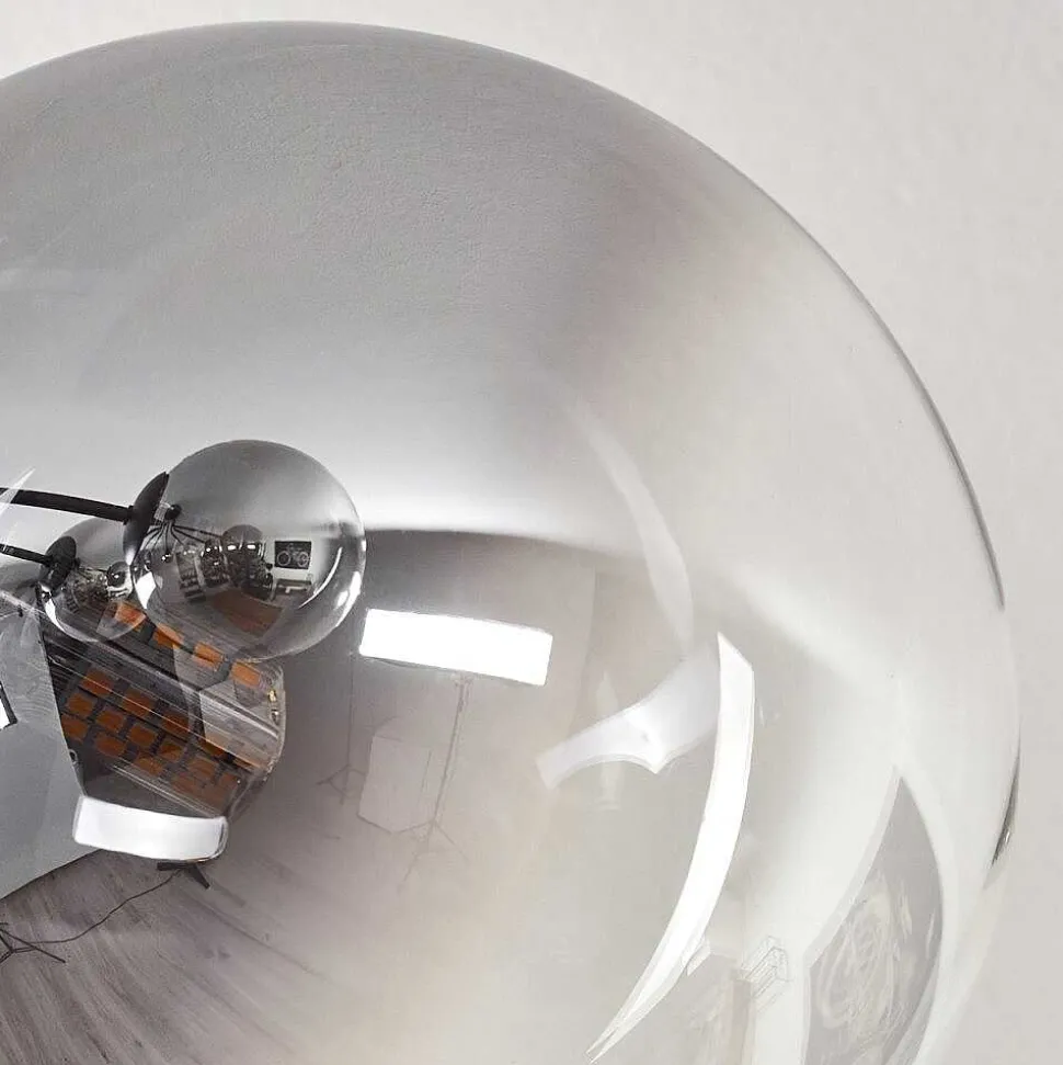 Plafonnier - Verre 15 Cm Chehalis Noir, 8 Lumieres