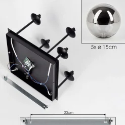 Plafonnier - Verre Chehalis Fume, 5 Lumieres