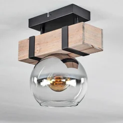 Plafonnier - Verre Montgomery Ecru, Noir, 1 Lumiere