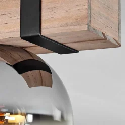 Plafonnier - Verre Montgomery Ecru, Noir, 1 Lumiere