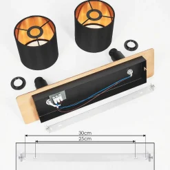 Plafonnier Alsen Bois Fonce, Noir, 2 Lumieres