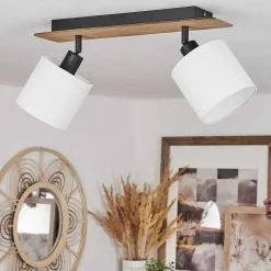 Plafonnier Alsen Bois Fonce, Noir, 2 Lumieres