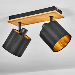 Plafonnier Alsen Ecru, Noir, 2 Lumieres