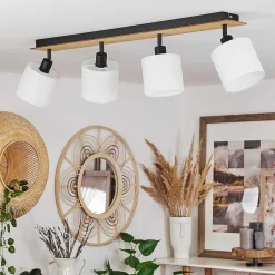 Plafonnier Alsen Ecru, Noir, 4 Lumieres