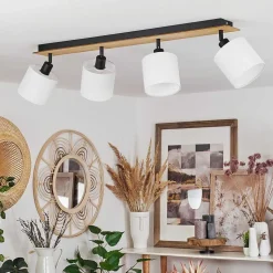 Plafonnier Alsen Ecru, Noir, 4 Lumieres