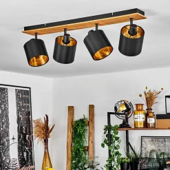 Plafonnier Alsen Ecru, Noir, 4 Lumieres