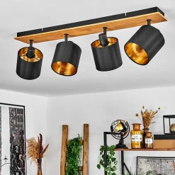 Plafonnier Alsen Ecru, Noir, 4 Lumieres