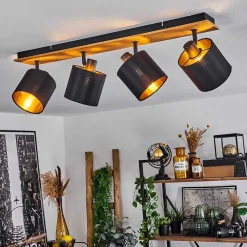 Plafonnier Alsen Ecru, Noir, 4 Lumieres