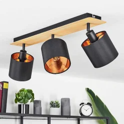 Plafonnier Alsen Ecru, Noir, 3 Lumieres