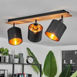 Plafonnier Alsen Ecru, Noir, 3 Lumieres