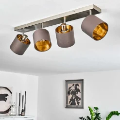 Plafonnier Alsen Nickel Mat, 4 Lumieres