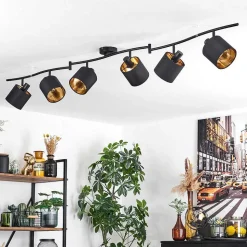 Plafonnier Alsen Noir, 6 Lumieres