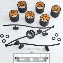 Plafonnier Alsen Noir, 6 Lumieres