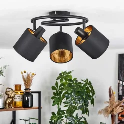 Plafonnier Alsen Noir, 3 Lumieres