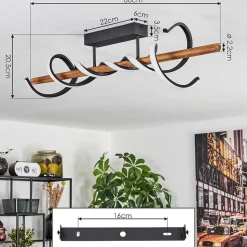 Plafonnier Alvarim Led Ecru, Noir, 1 Lumiere