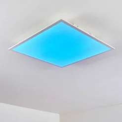 Plafonnier Antria Led Blanc, 1 Lumiere, Telecommandes, Changeur De Couleurs