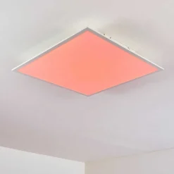 Plafonnier Antria Led Blanc, 1 Lumiere, Telecommandes, Changeur De Couleurs