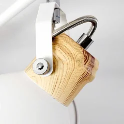 Plafonnier Banjul Bois Clair, Blanc, 4 Lumieres