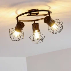 Plafonnier Bardhaman Noir, 3 Lumieres