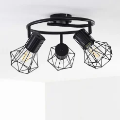 Plafonnier Bardhaman Noir, 3 Lumieres