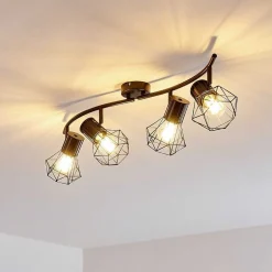 Plafonnier Bardhaman Noir, 4 Lumieres