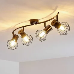 Plafonnier Bardhaman Noir, 4 Lumieres