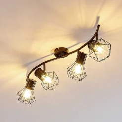 Plafonnier Bardhaman Noir, 4 Lumieres