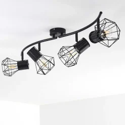 Plafonnier Bardhaman Noir, 4 Lumieres