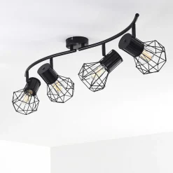 Plafonnier Bardhaman Noir, 4 Lumieres