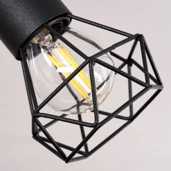 Plafonnier Baripada Bois Fonce, Noir, 2 Lumieres