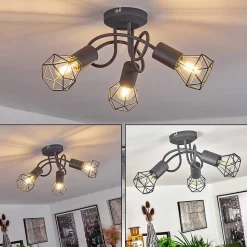 Plafonnier Baripada Gris, 3 Lumieres