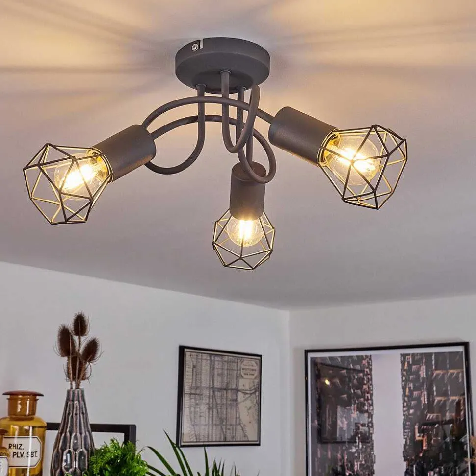Plafonnier Baripada Gris, 3 Lumieres