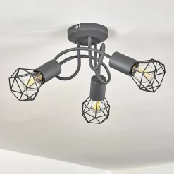 Plafonnier Baripada Gris, 3 Lumieres