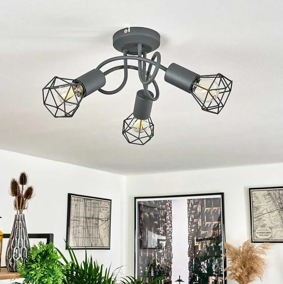 Plafonnier Baripada Gris, 3 Lumieres