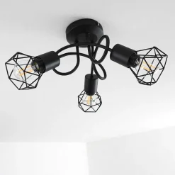 Plafonnier Baripada Noir, 3 Lumieres