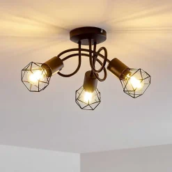 Plafonnier Baripada Noir, 3 Lumieres