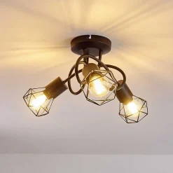 Plafonnier Baripada Noir, 3 Lumieres