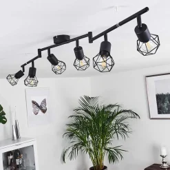 Plafonnier Baripada Noir, 6 Lumieres
