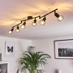 Plafonnier Baripada Noir, 6 Lumieres