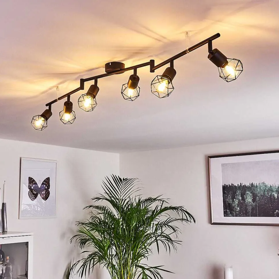 Plafonnier Baripada Noir, 6 Lumieres