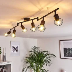 Plafonnier Baripada Noir, 6 Lumieres