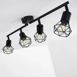 Plafonnier Baripada Noir, 4 Lumieres